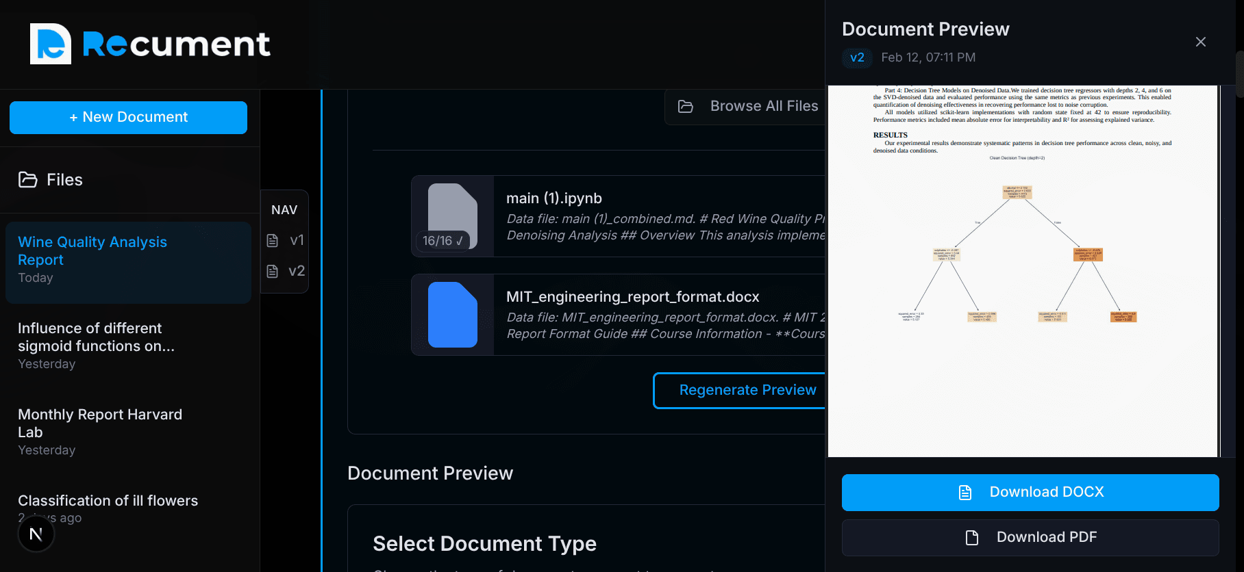 Recument app preview
